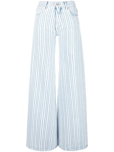 Off-white Off White Striped Palazzo Pants In Blue