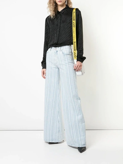 Off-white Off White Striped Palazzo Pants In Blue