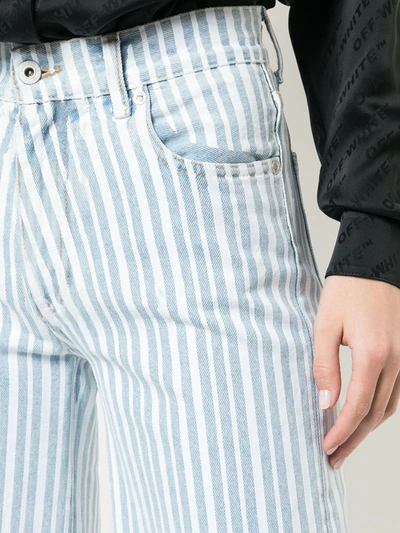 Off-white Off White Striped Palazzo Pants In Blue