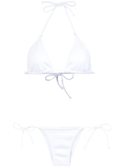 Shop Amir Slama Triangle Bikini Set In White