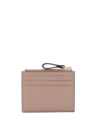 Valentino Rockstud Zipped Cardholder In Neutrals