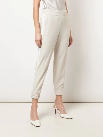 Shop Alice And Olivia Pete Tapered Track Trousers In White