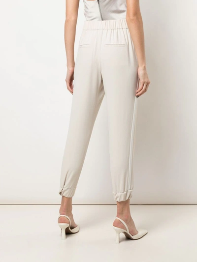 Shop Alice And Olivia Pete Tapered Track Trousers In White