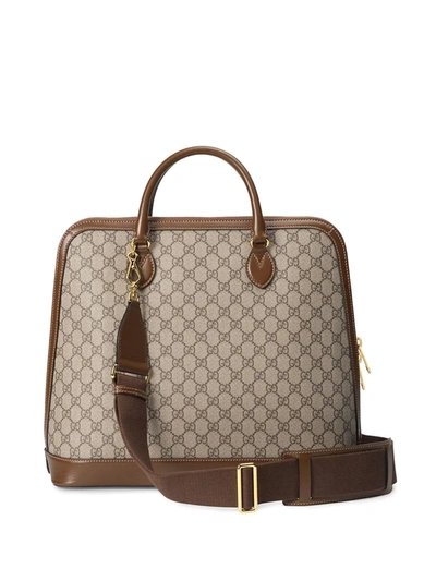 Shop Gucci 1955 Horsebit Holdall In Brown