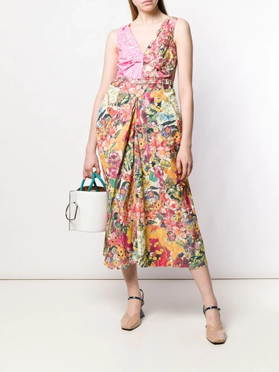 MARNI LONG PATCH DRESS - 粉色