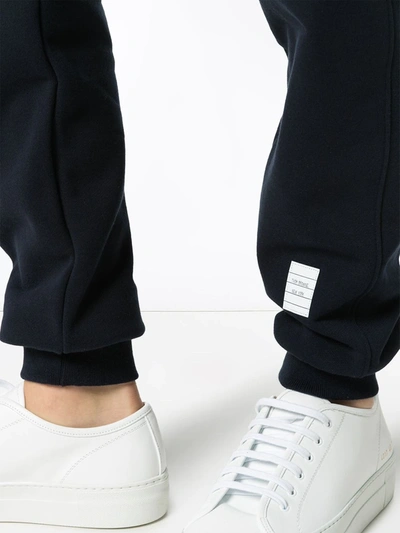 Thom Browne Intarsia Stripes Cotton Sweatpants In Blue