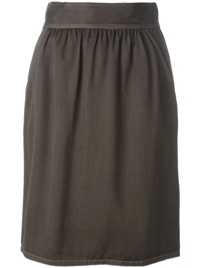 Pre-owned Fendi 1980s High Waist Skirt In Brown