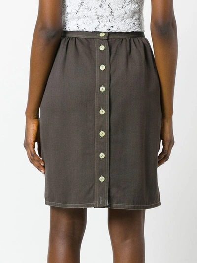 Pre-owned Fendi 1980s High Waist Skirt In Brown