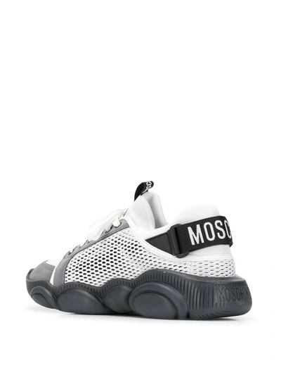 Shop Moschino Panelled Sneakers In White