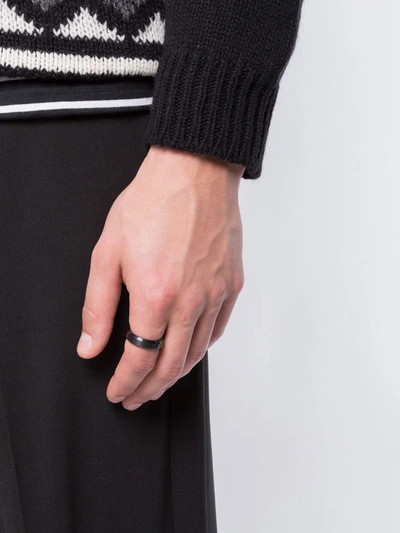 David Yurman Men's Beveled Band Ring In Black Titanium In Bb