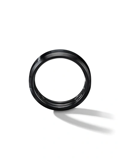 David Yurman Men's Beveled Band Ring In Black Titanium In Bb