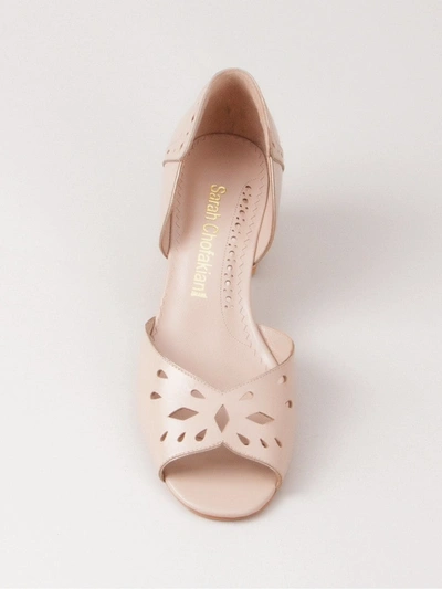 Shop Sarah Chofakian Chunky Heel Sandals In Neutrals