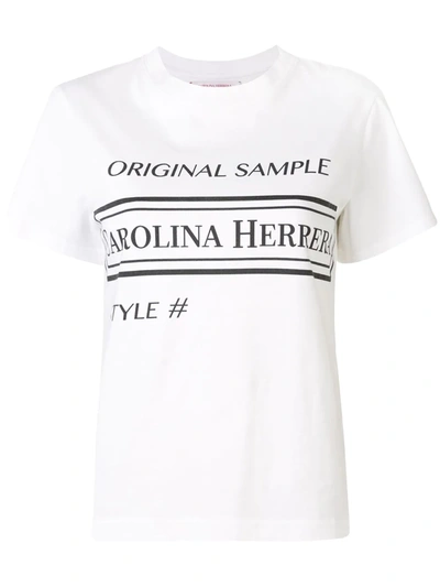 Shop Carolina Herrera Logo Print T-shirt In White