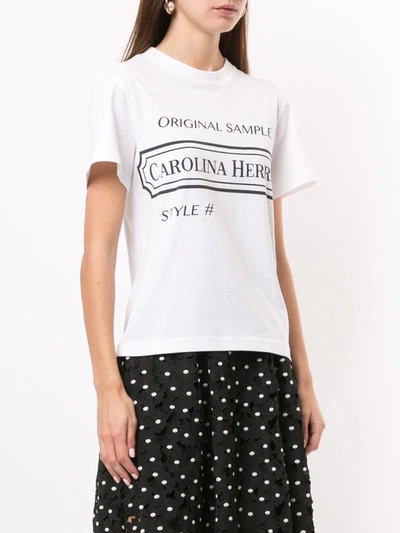 Shop Carolina Herrera Logo Print T-shirt In White