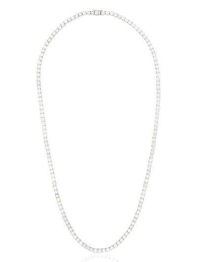 Shop 777 18kt White Gold Diamond Necklace In Silver