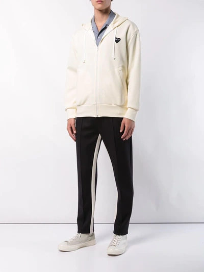 Comme Des Garçons Play Heart Logo Track Jacket In Neutrals