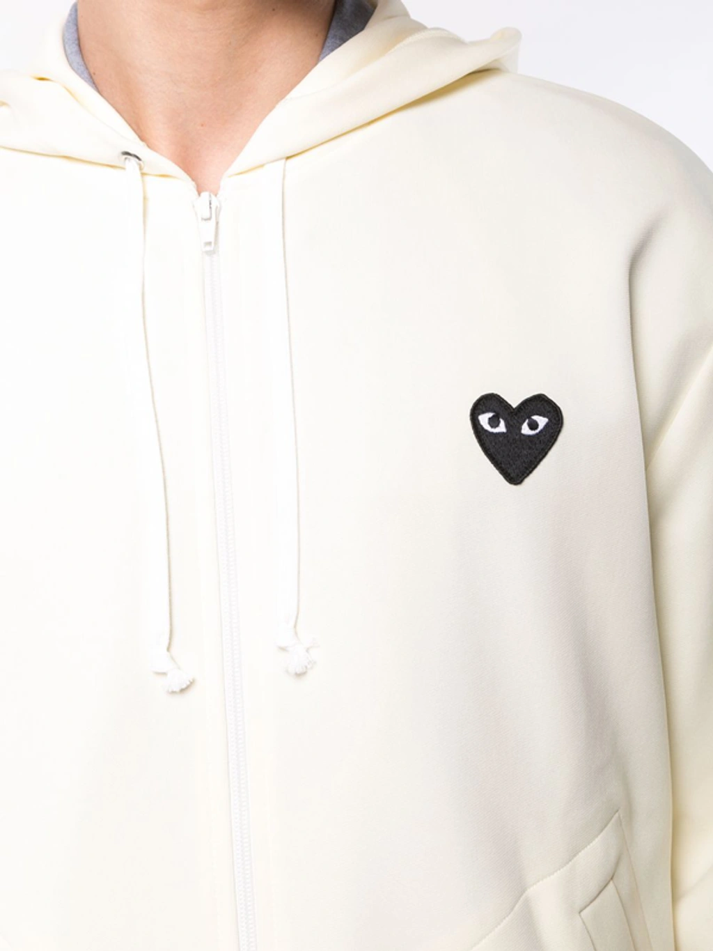 Comme Des Garçons Play Heart Logo Track Jacket In Neutrals | ModeSens