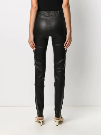 Arma Skinny Leather Trousers In Black