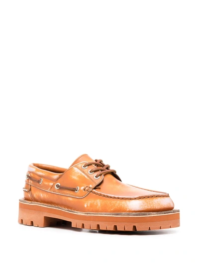 Shop Camperlab Lace-up Leather Boat Shoes In Brown