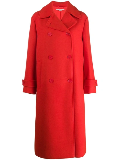 Shop Stella Mccartney Classic Double Breasted Coat In Orange