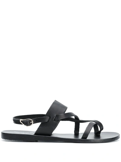 Shop Ancient Greek Sandals Alethea Flat Sandals In Black