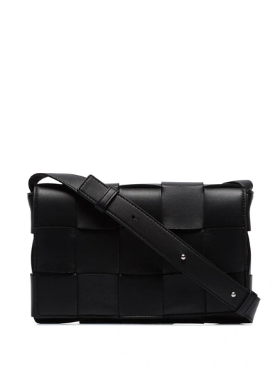 Shop Bottega Veneta Cassette Crossbody Bag In Black