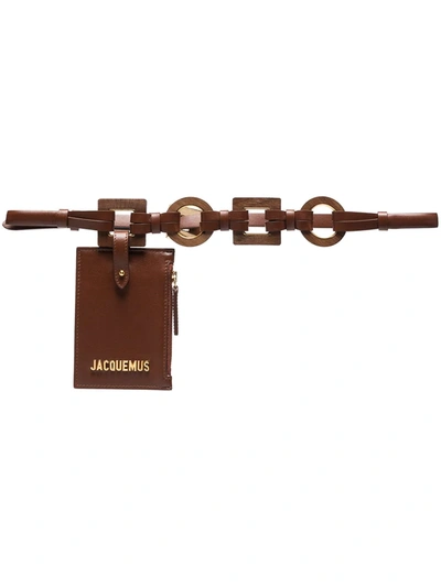 Shop Jacquemus La Ceinture Ano Leather Belt Bag In Brown
