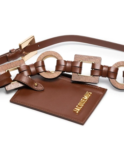 Shop Jacquemus La Ceinture Ano Leather Belt Bag In Brown