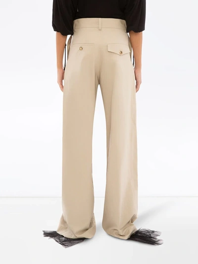 Shop Jw Anderson High-waisted Wide-leg Trousers In Neutrals