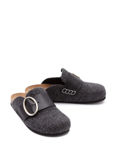 Shop Jw Anderson Felt Loafer Mules In Grey