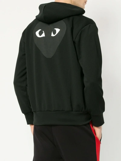 Shop Comme Des Garçons Play Big Heart Logo Hoodie In Black