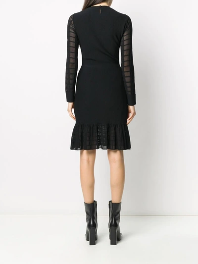 Shop Alexander Mcqueen Ottoman Knit Mini Dress In Black