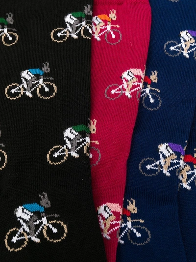 Shop Paul Smith Cycling Rabbits Socks In Blue