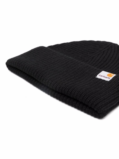 Carhartt Gabe Ribbed-knit Beanie In Schwarz