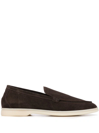 Shop Scarosso Ludovic Suede Loafers In Brown