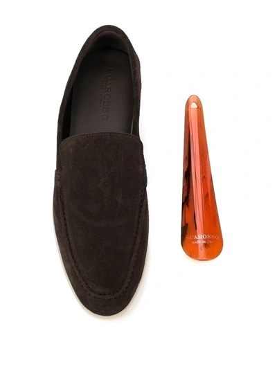 Shop Scarosso Ludovic Suede Loafers In Brown
