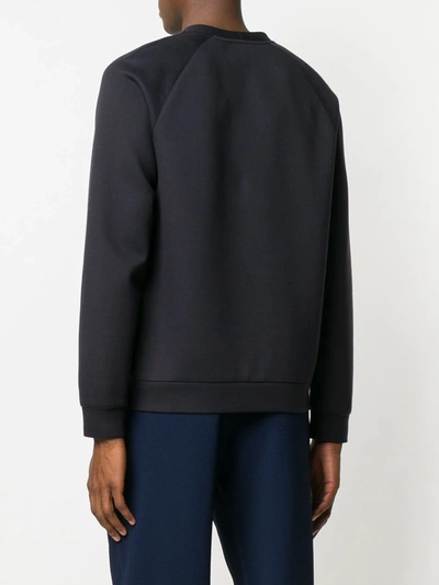 Giorgio Armani Logo-print Cotton-blend Sweatshirt In Blue
