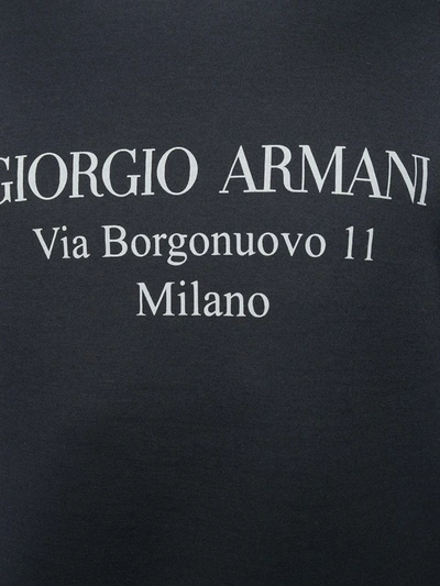 Shop Giorgio Armani Logo-print Cotton-blend Sweatshirt In Blue