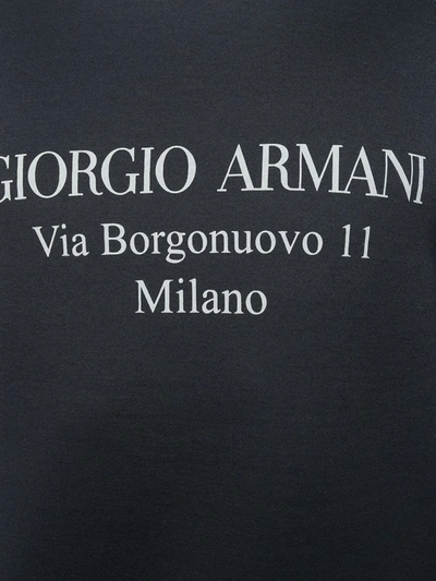Giorgio Armani Logo-print Cotton-blend Sweatshirt In Blue