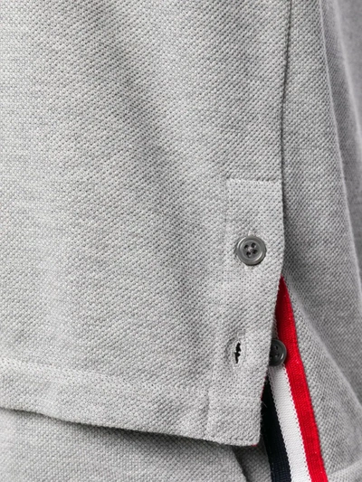 Thom Browne Light Grey Classic Cotton Pique Relaxed Fit Center Back Stripe Short Sleeve Tee In Grey