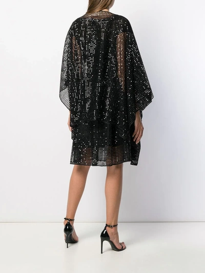 Shop Talbot Runhof Hint Poncho In Black