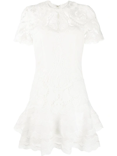 Shop Jonathan Simkhai Lace-panelled Crepe Dress In White