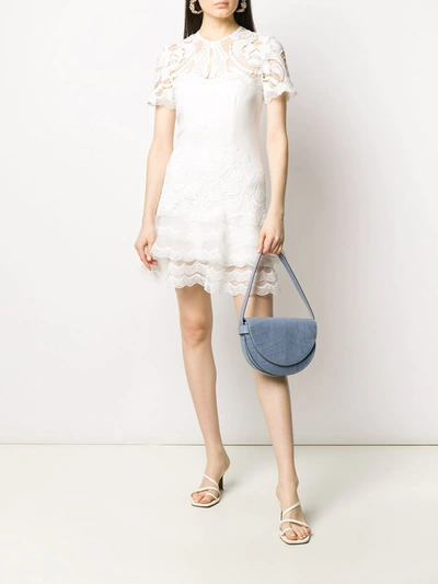 LACE-PANELLED CREPE DRESS