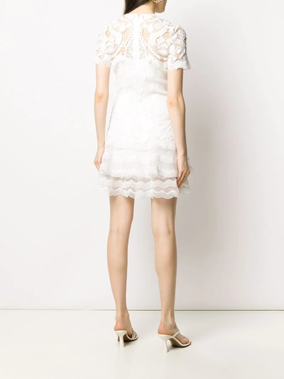 Simkhai Paislee Applique Lace Mini Tee Dress In White