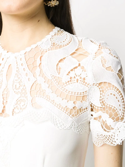 LACE-PANELLED CREPE DRESS