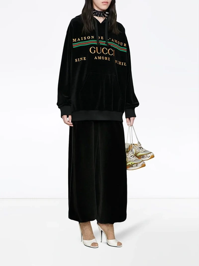 Shop Gucci Chenille Track Pants In Black
