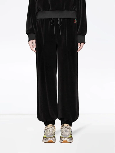 Shop Gucci Chenille Track Pants In Black