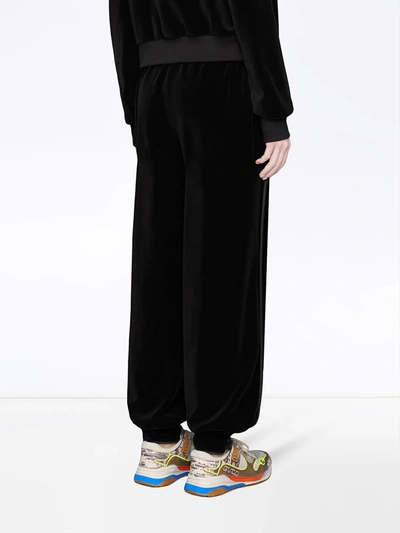 Shop Gucci Chenille Track Pants In Black