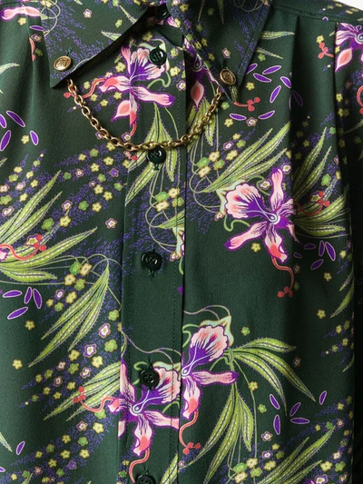 Shop Givenchy Floral Print Button-up Shirt In Green