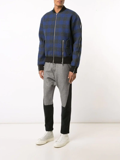 Mostly Heard Rarely Seen Plaid Bomber Jacket In Black